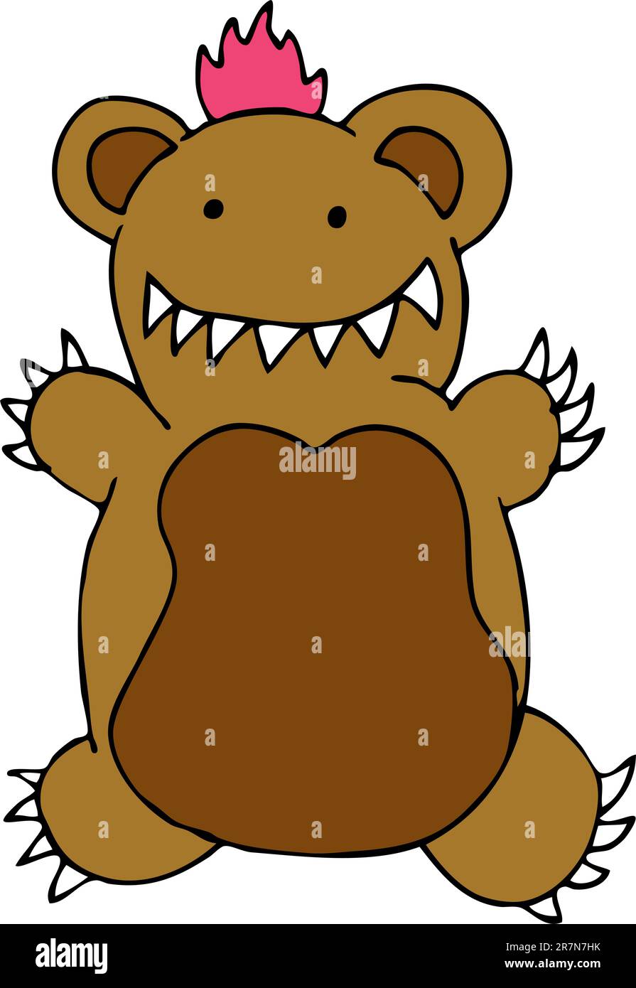 An image of a teddy bear monster. Stock Vector
