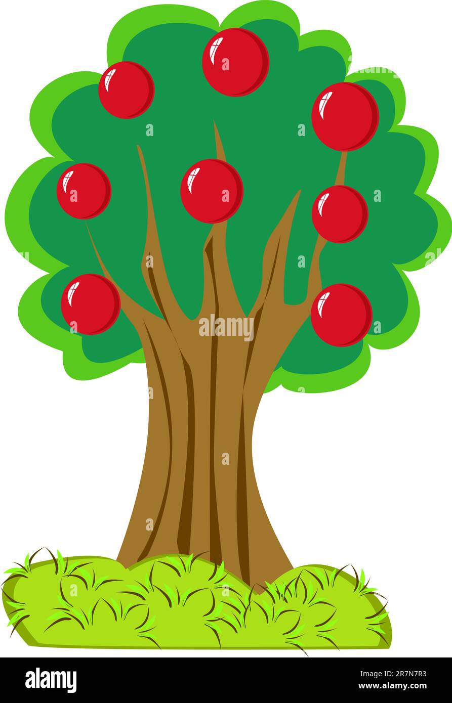 isolated apple tree on white background Stock Vector Image & Art - Alamy