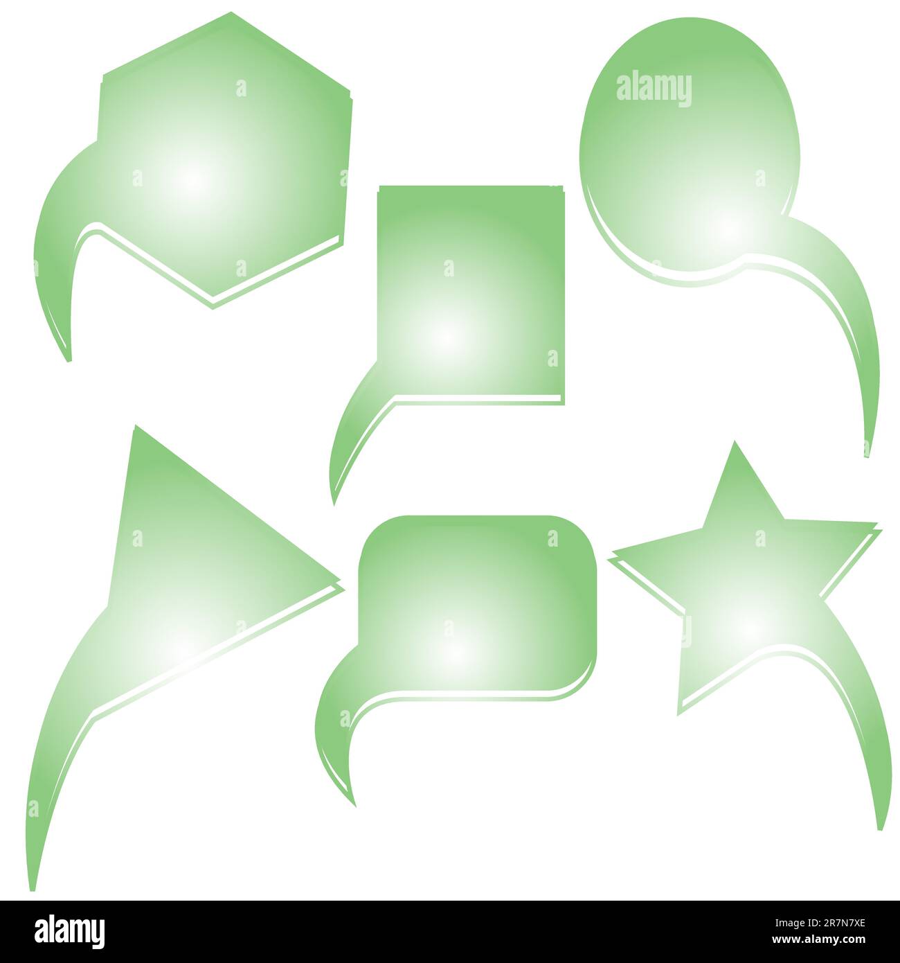 abstract green text bubbles, vector art illustration; more bubbles in