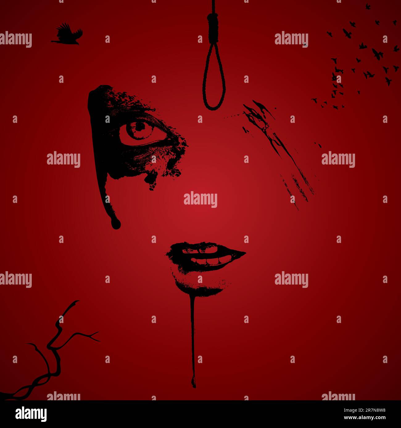 horror face hanging Stock Vector Image & Art - Alamy