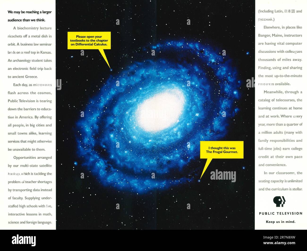 Public television advert in a magazine 1993 Stock Photo