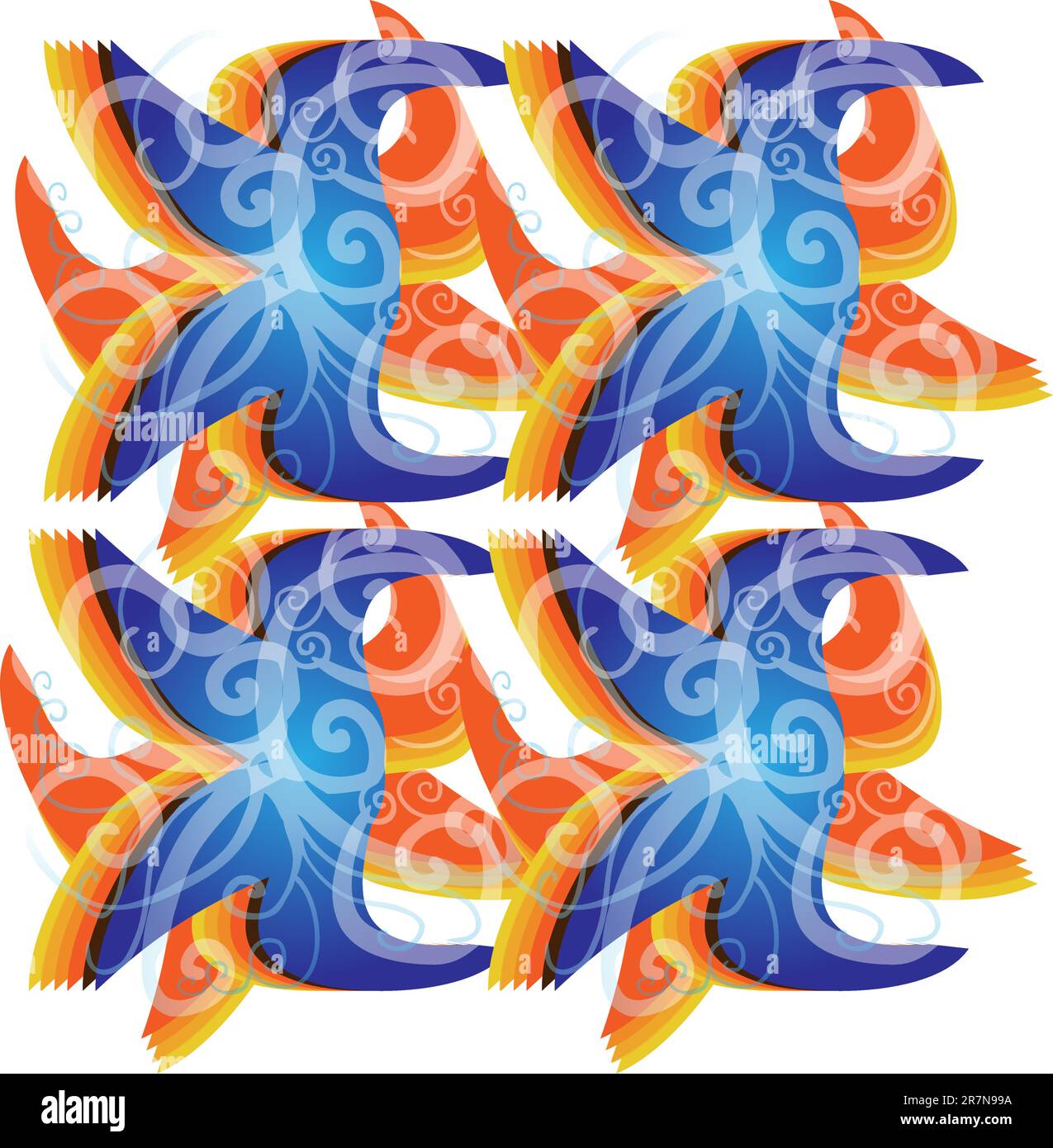 abstract flowers vector design element Stock Vector