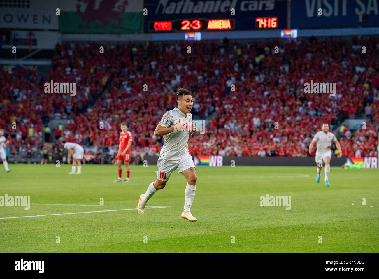 Cardiff, Wales, 16th June, 2023, Wales v Armenia, Euro 2024 Qualifiers