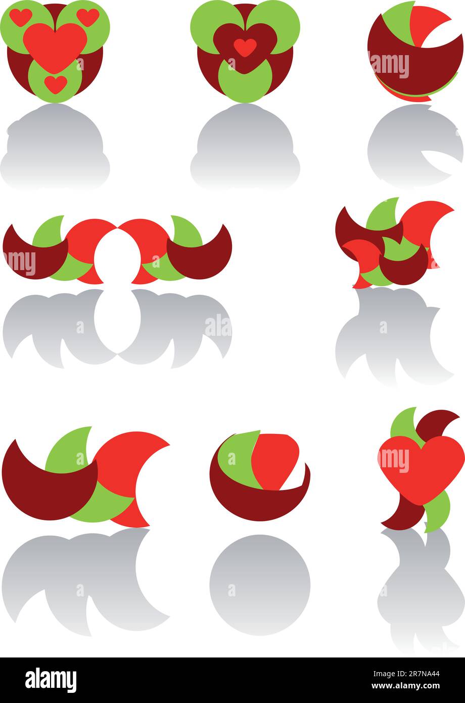 Various colorful abstract hearts icons for your designs Stock Vector ...