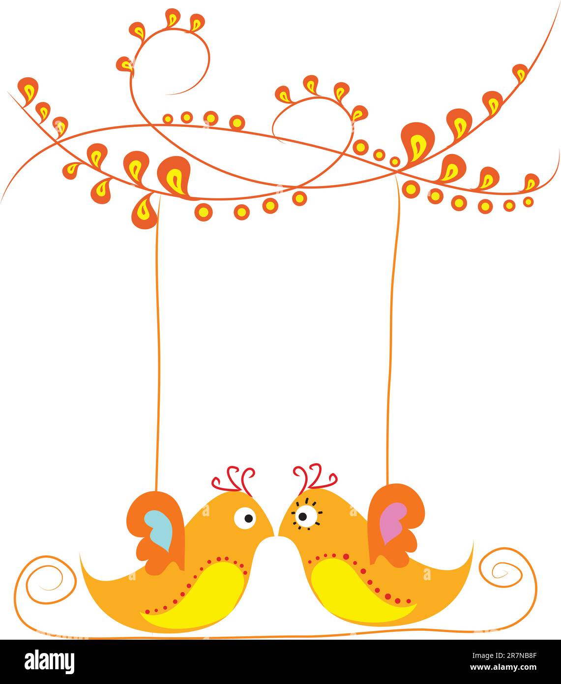 love couple bird under tree on swing Stock Vector Image & Art Alamy