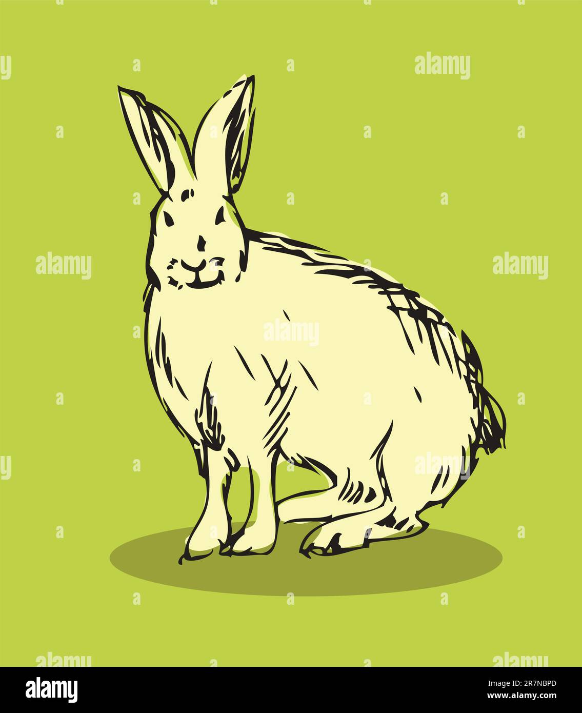 Rabbit vector fake retro tattoo style Stock Vector