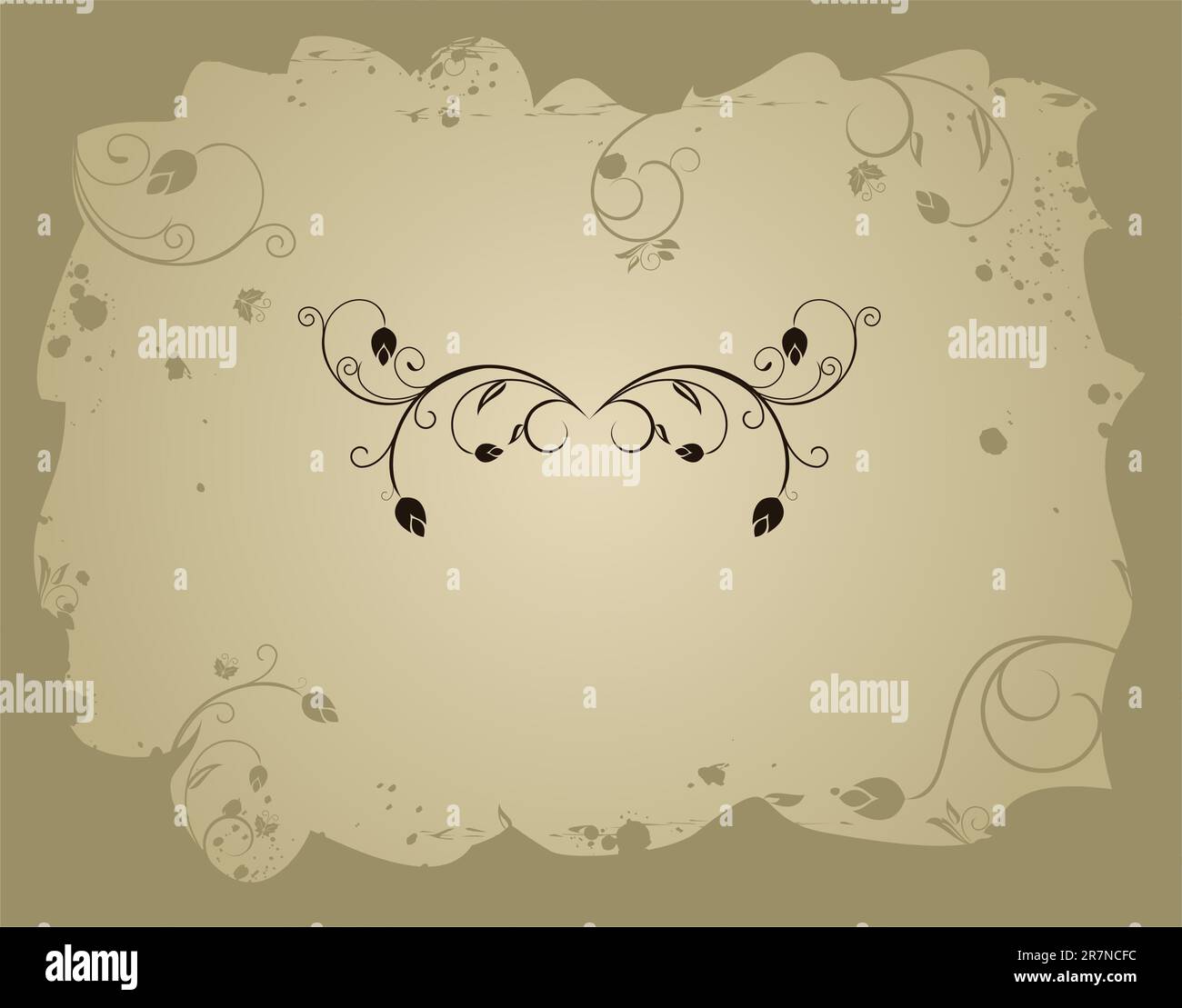 Illustration of retro grunge floral frame - vector Stock Vector Image ...
