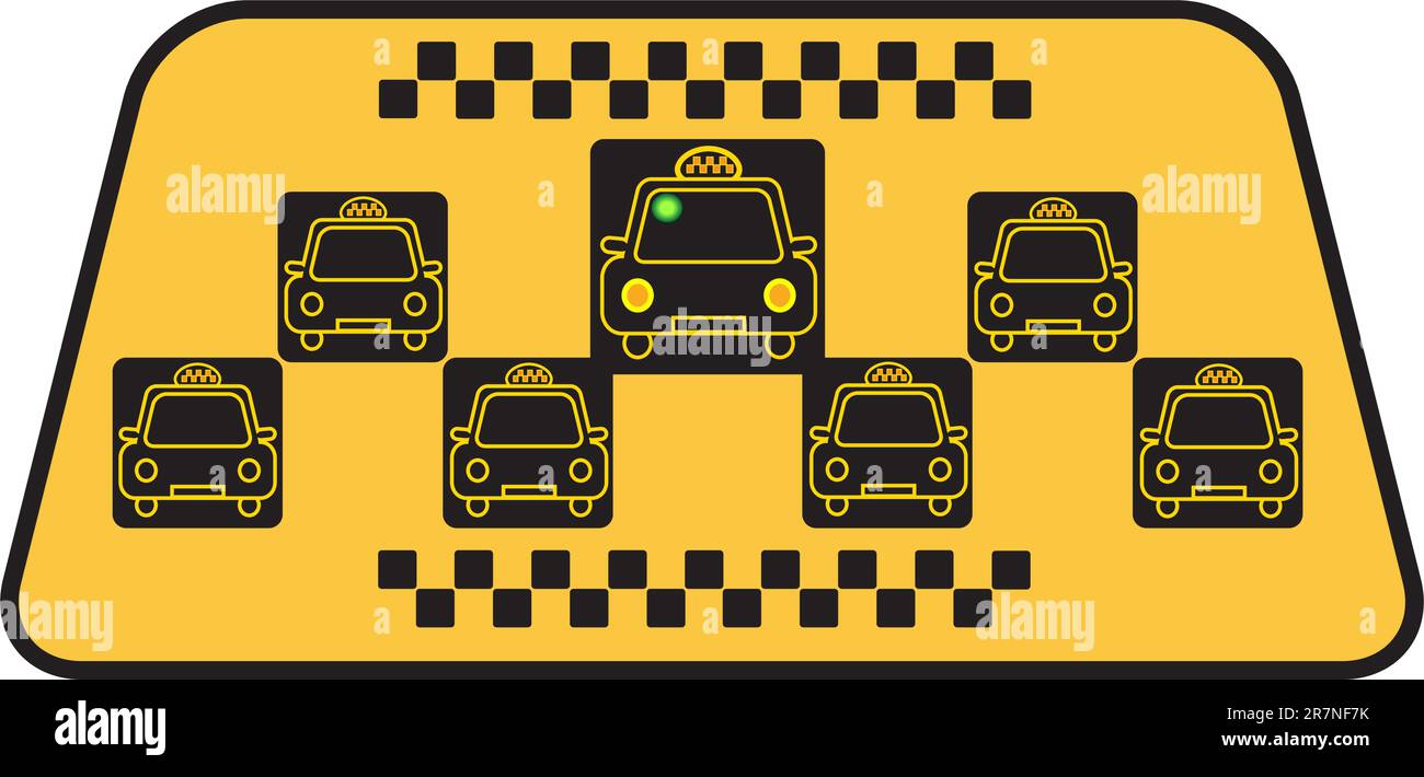 Vector illustration of taxi sign with a few cars Stock Vector Image ...
