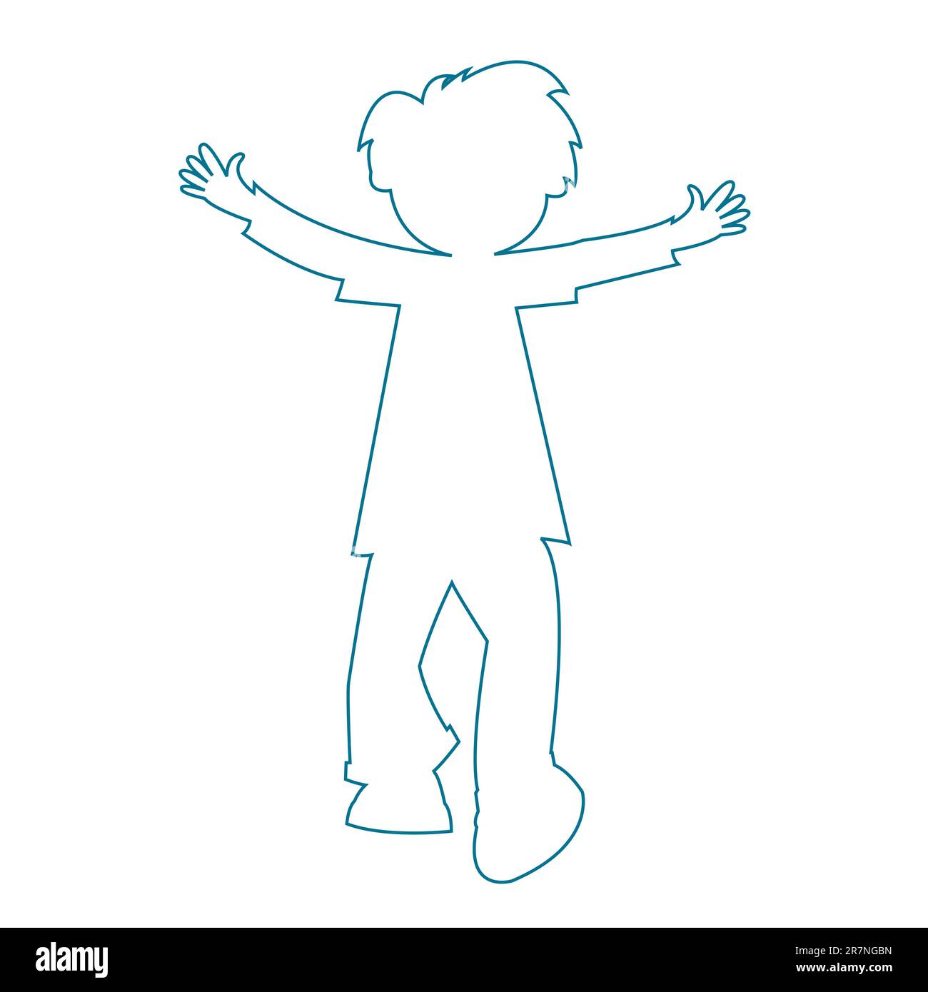 little boy silhouette, vector art illustration Stock Vector Image & Art ...