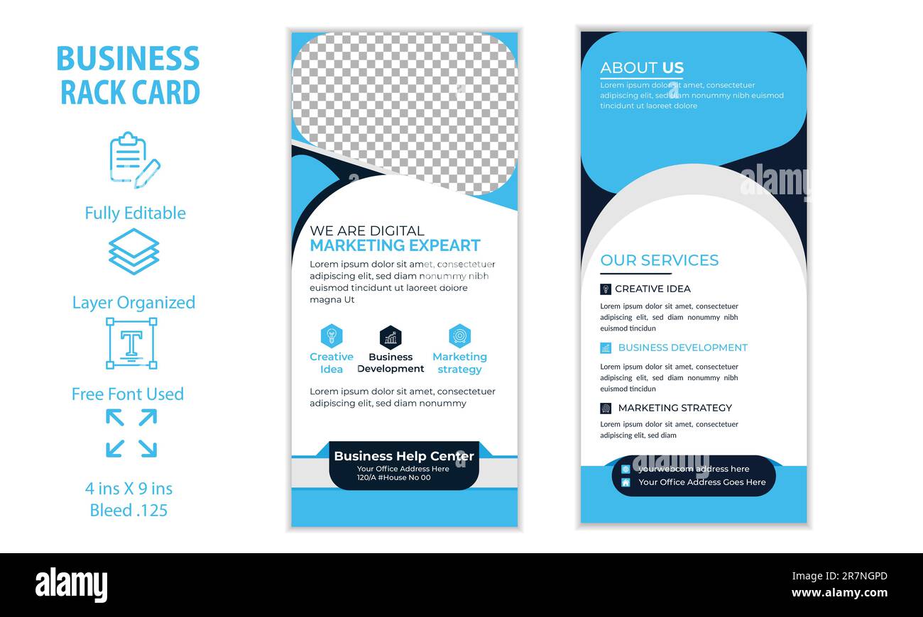 Rack card or Business dl flyer template Design Stock Vector Image & Art