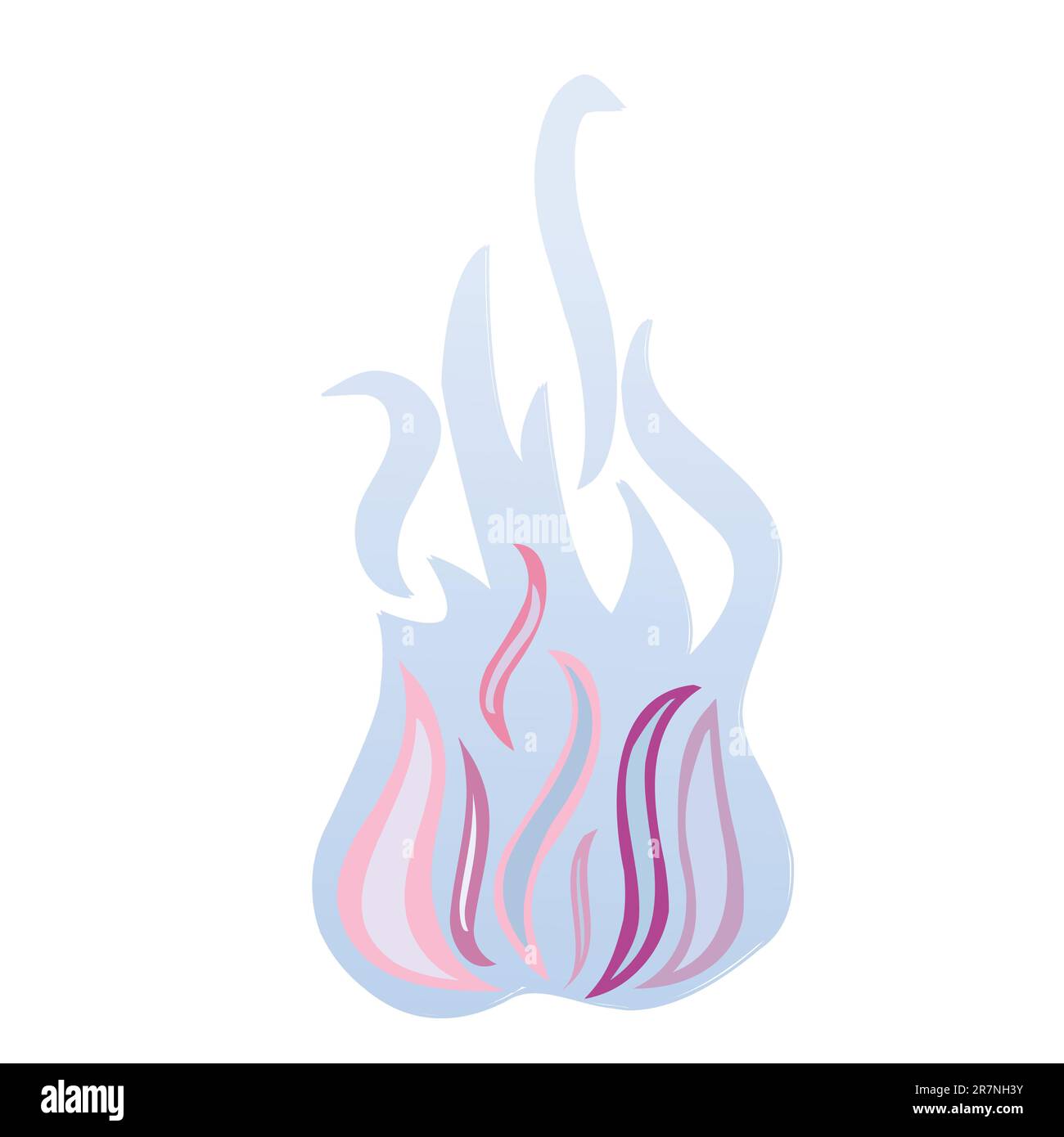blue flames isolated on white, vector illustration Stock Vector