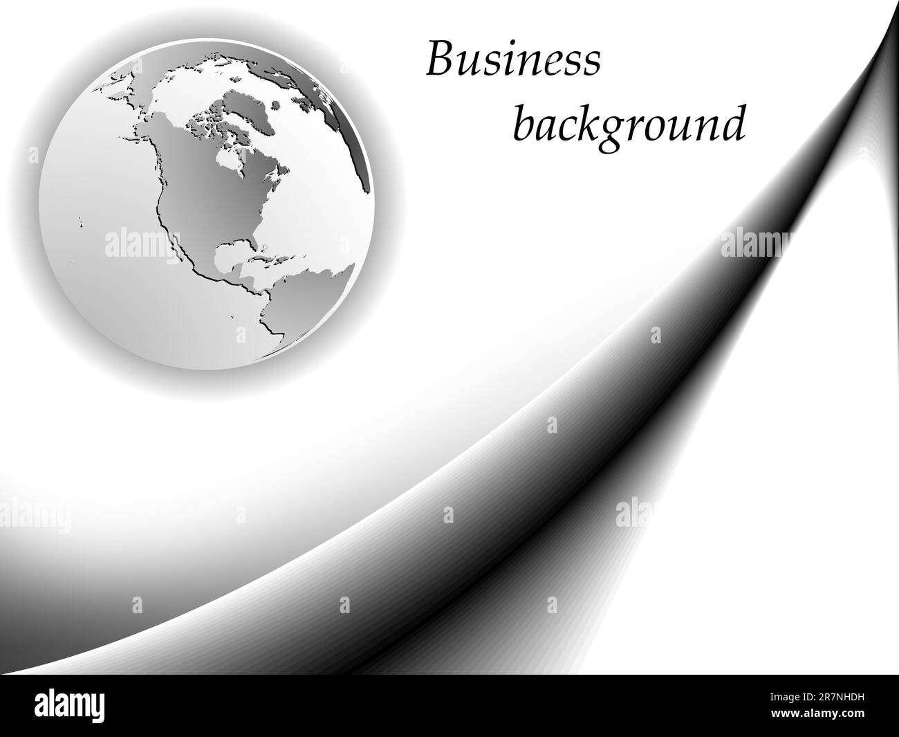 business background 1 with earth globe and wave, abstract vector art illustration Stock Vector