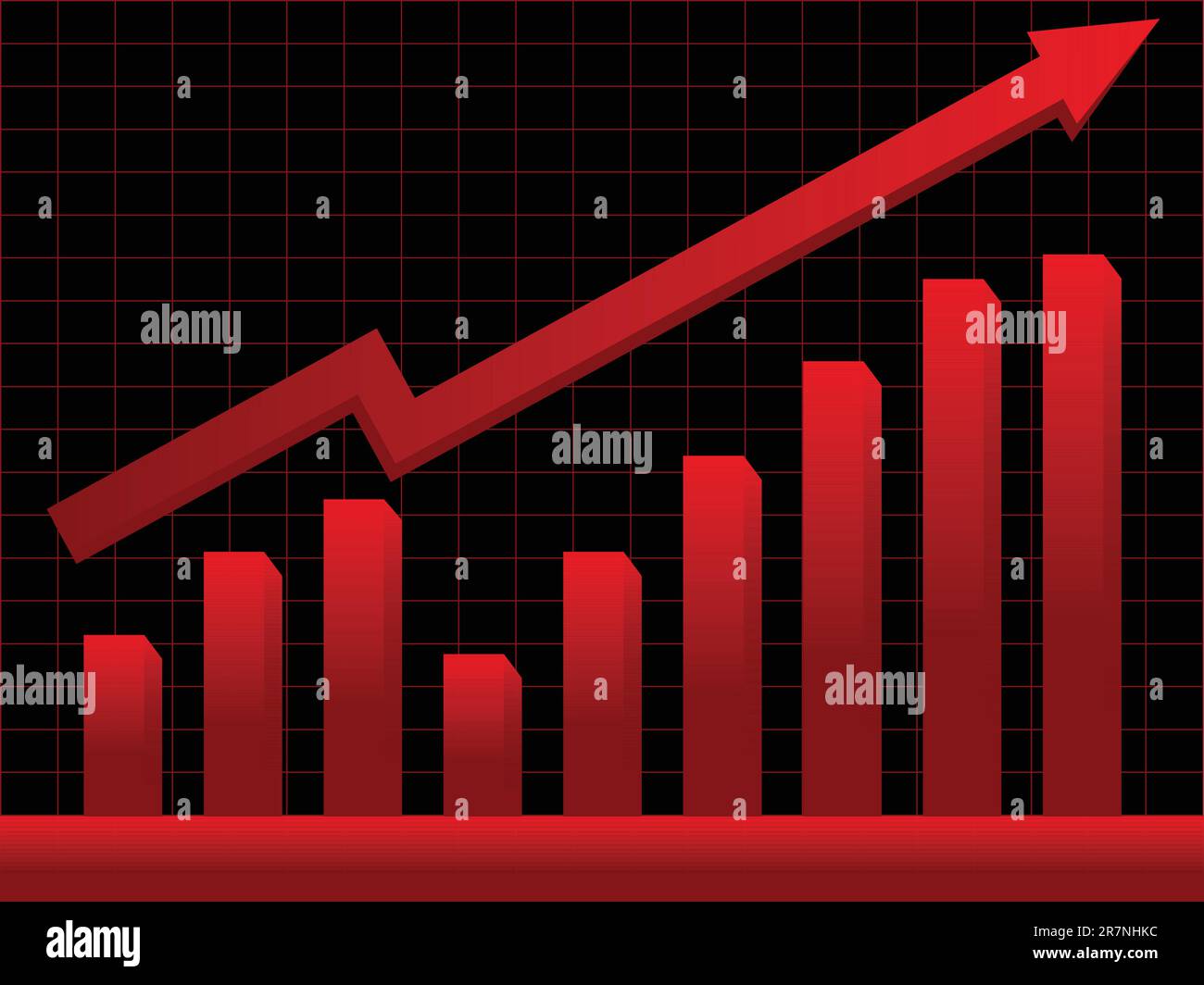 Stock market chart showing profit Stock Vector