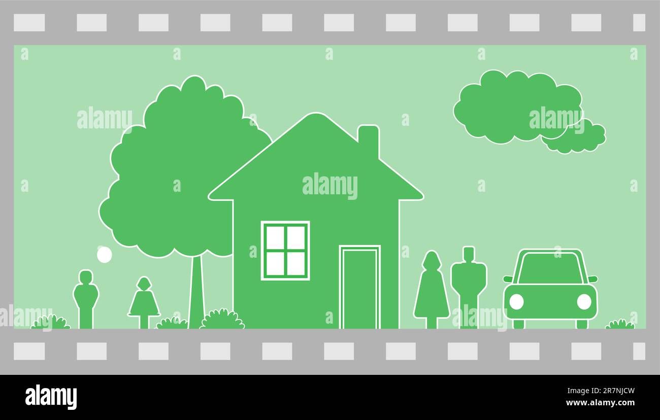 Happy family in country house Stock Vector Image & Art - Alamy