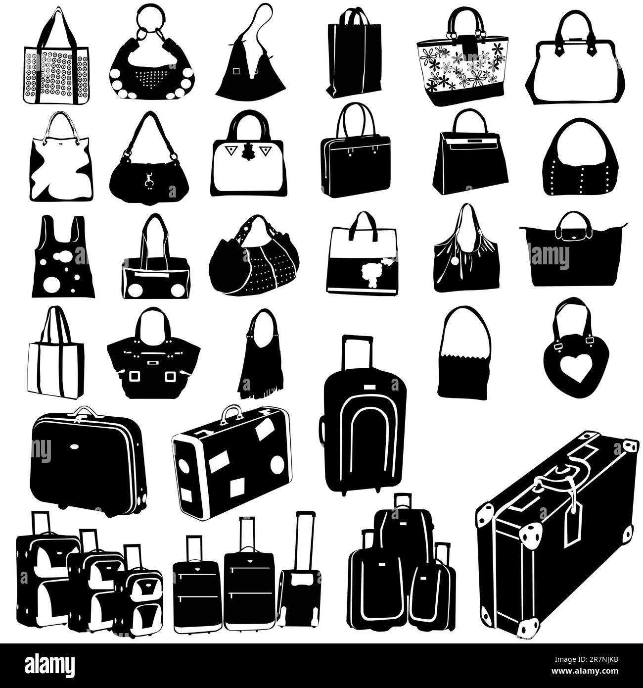 Travel suitcase and bag vector Stock Vector