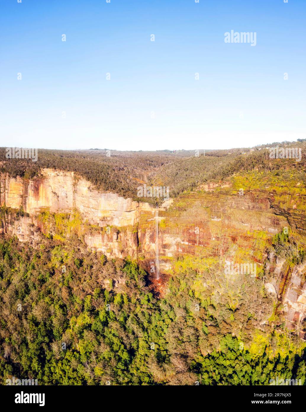 Bridal veil waterfall in the Grand Canyon on Blue mountains of