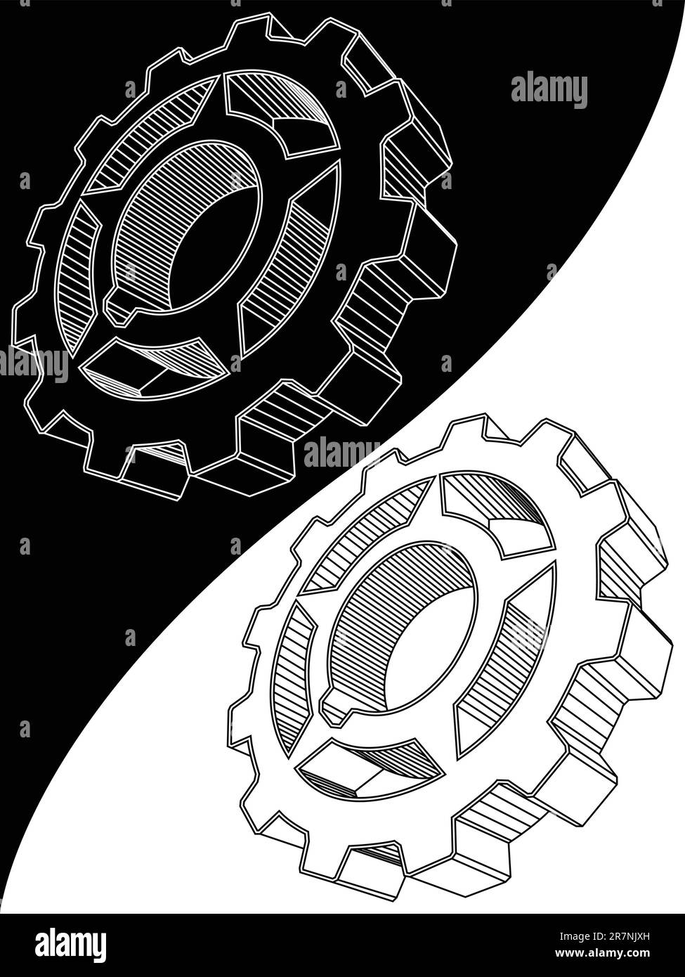 The scheme of a gear of the engine in a vector Stock Vector Image & Art