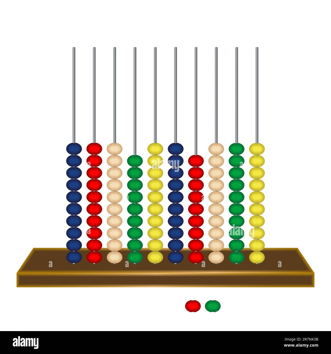 vertical abacus against white background, abstract vector art illustration Stock Vector