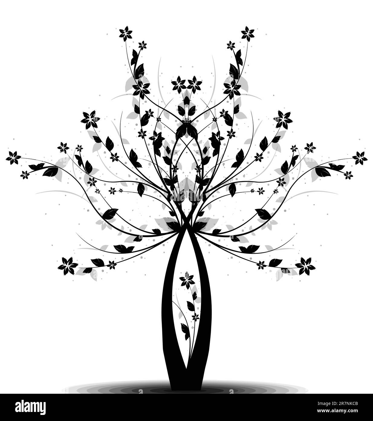 Beautiful art tree isolated on white background Stock Vector Image ...