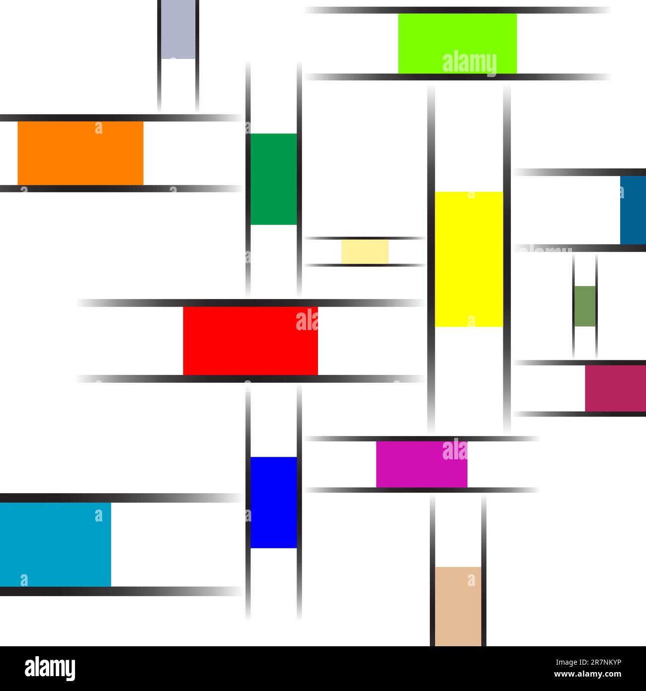 mondrian abstract texture, vector art illustration Stock Vector