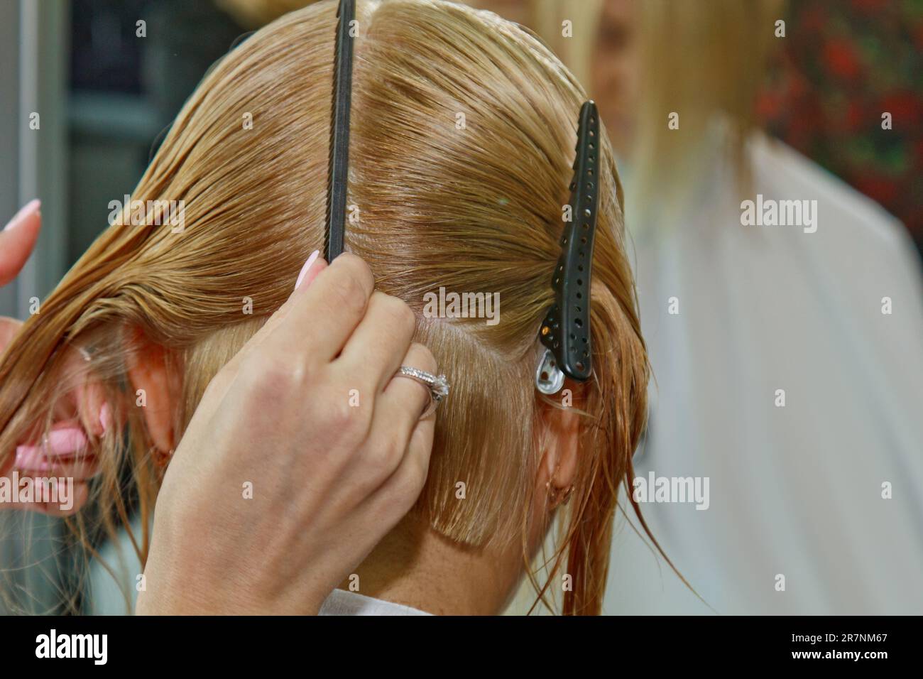 Close Up of Ponytail Pull Hair Needle Styling Tool Stock Image