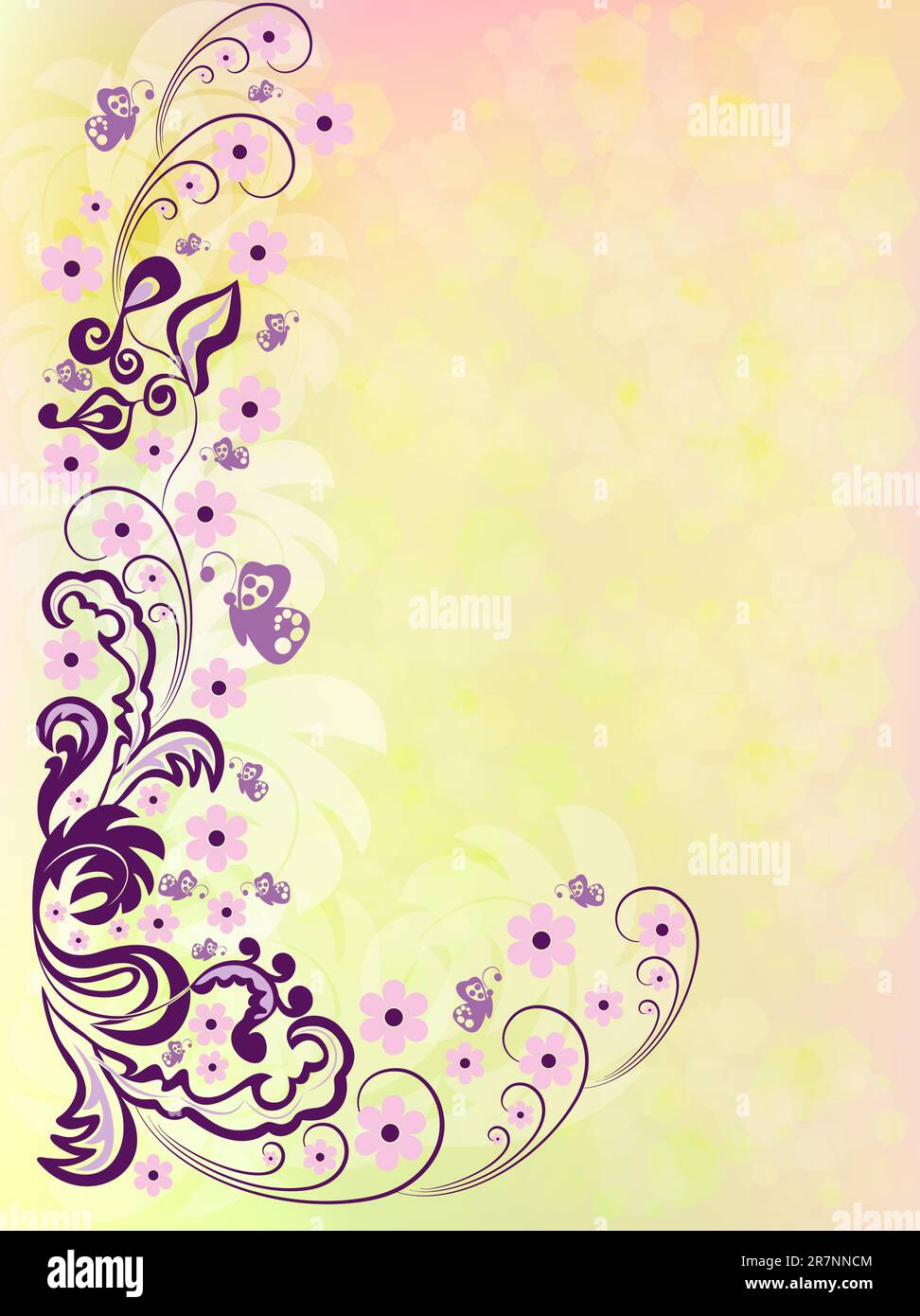 background with flowers and butterflies Stock Vector Image & Art - Alamy