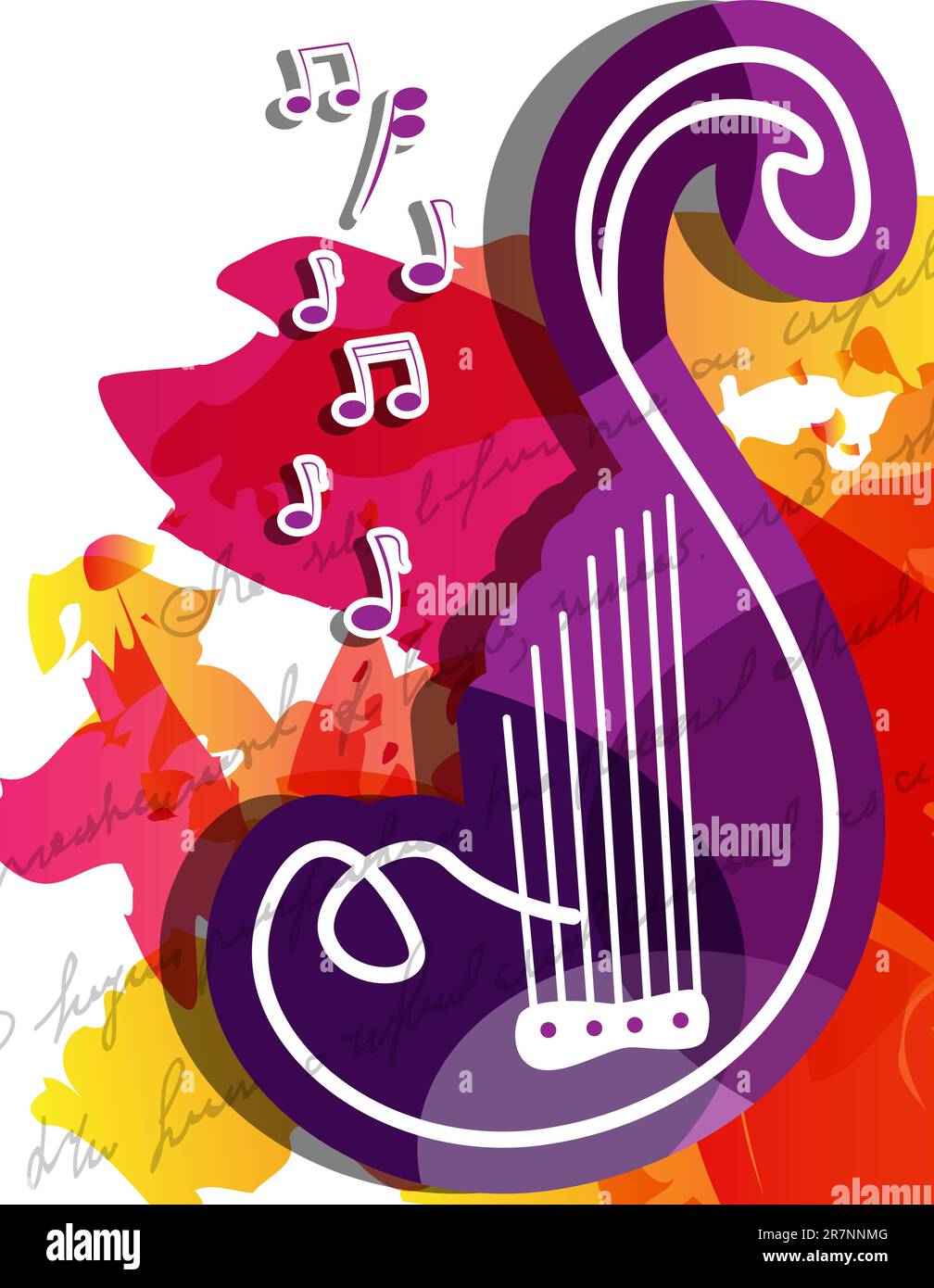 Vector bright multicolored musical background Stock Vector