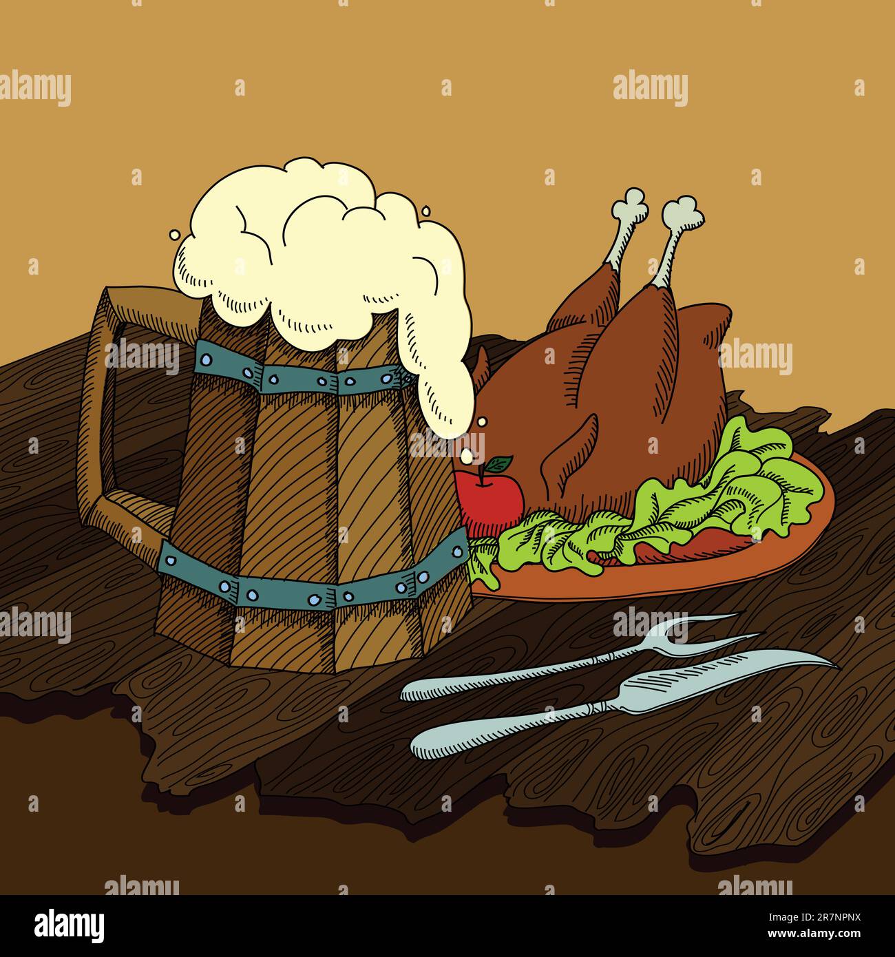 beer background, this illustration may be useful as designer work Stock Vector