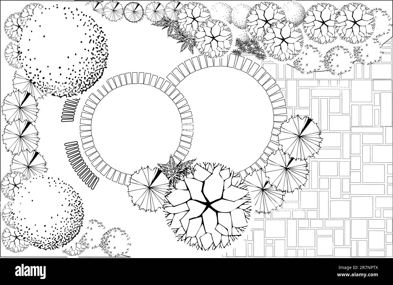 Plan of Landscape and Garden Stock Vector Image & Art - Alamy