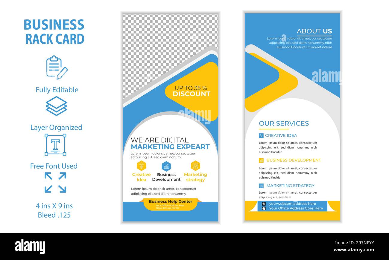 Rack card or Business dl flyer template Design Stock Vector Image & Art