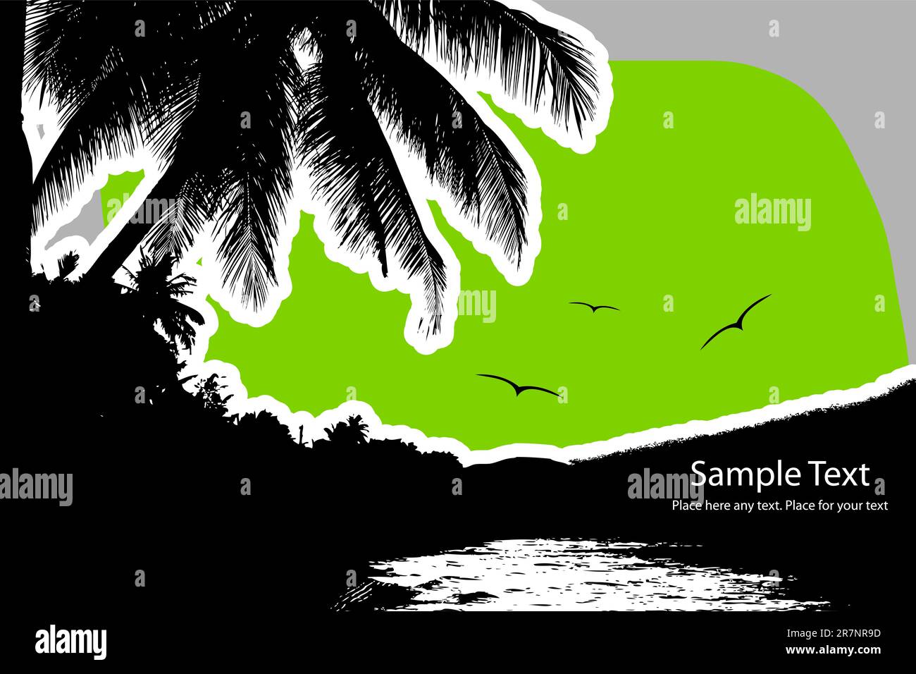 Vector tropical landscape with palm Stock Vector Image & Art - Alamy