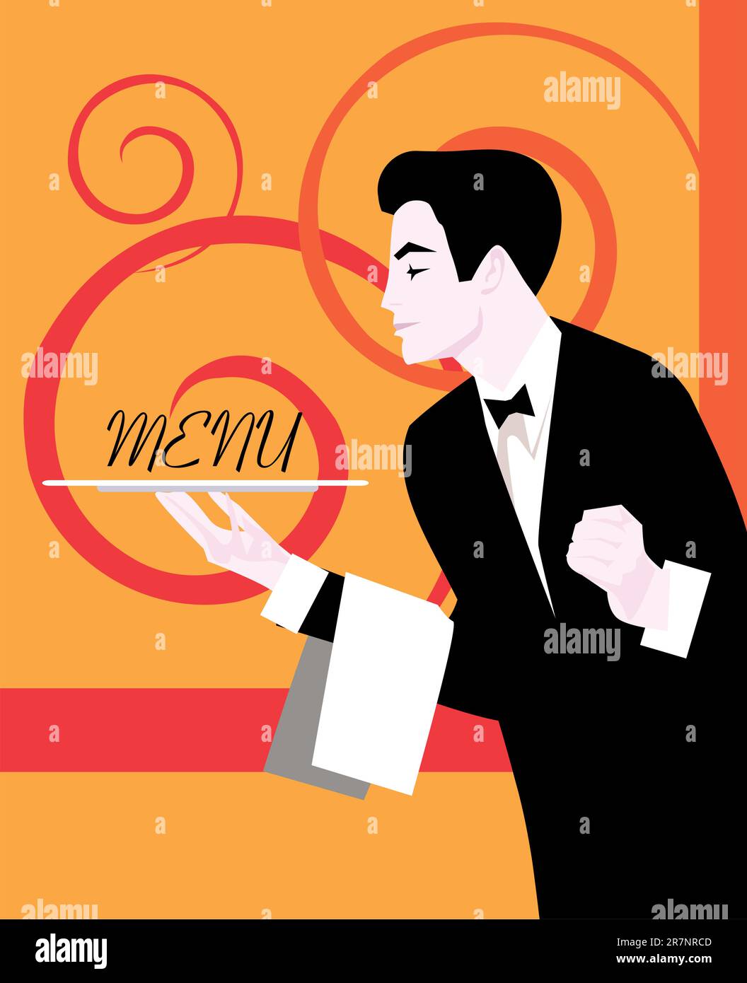 Chef holding empty tray Stock Vector Images - Alamy