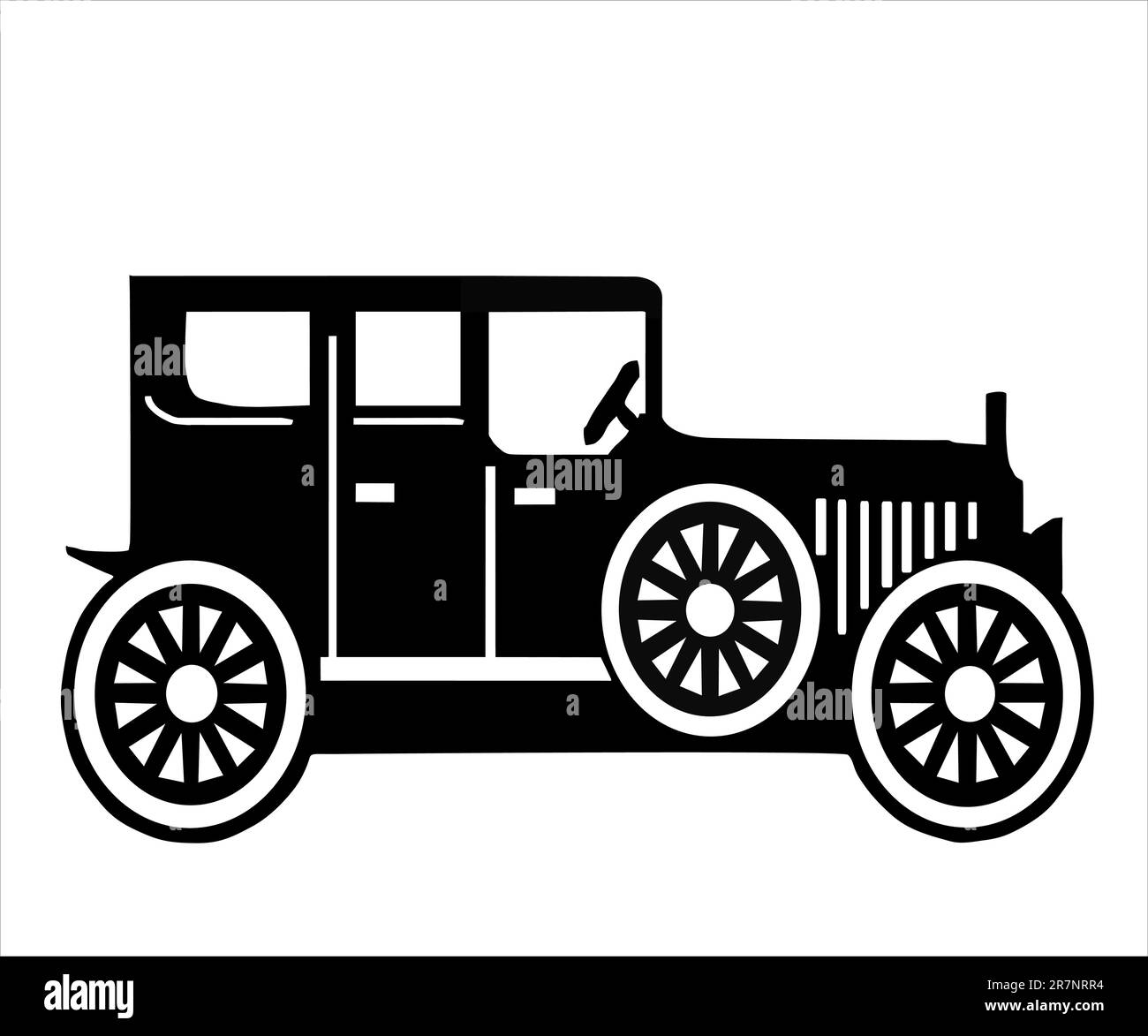 On white background, is made old-time car. Stock Vector