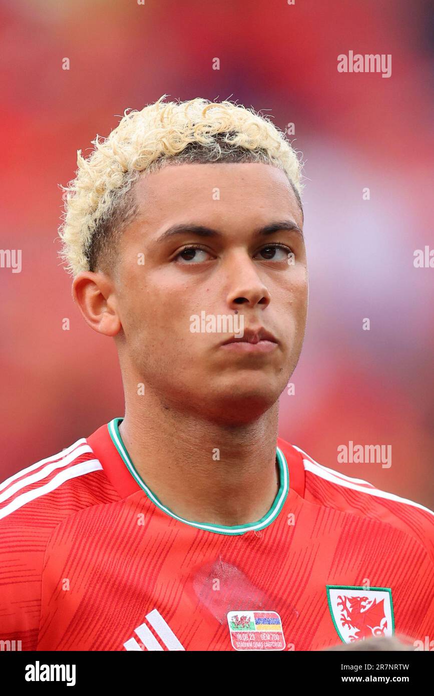 Cardiff, UK. 17th June, 2023. Cardiff, Wales, June 16th 2023: Portrait of Brennan Johnson (9 Wales) ahead of the UEFA 2024 European Qualifiers football match between Wales and Armenia at Cardiff City Stadium in Cardiff, Wales. (James Whitehead/SPP) Credit: SPP Sport Press Photo. /Alamy Live News Stock Photo
