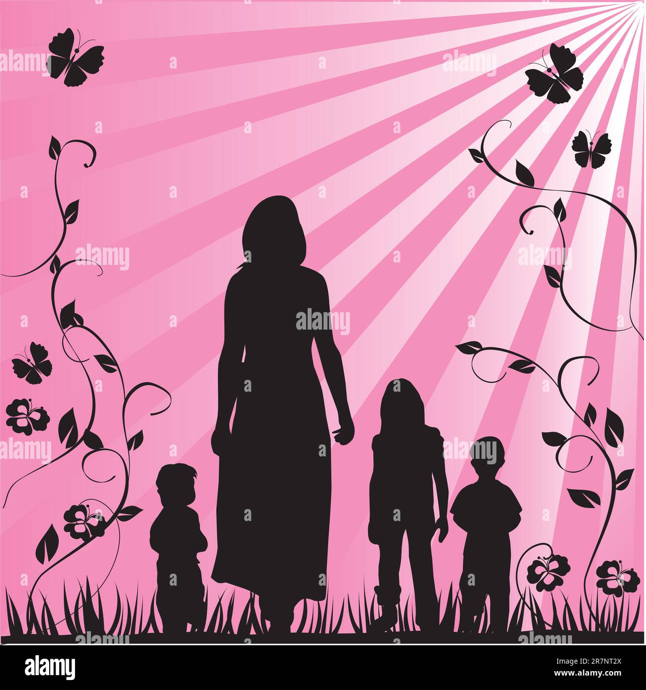 Vector illustration of a happy family Stock Vector Image & Art - Alamy
