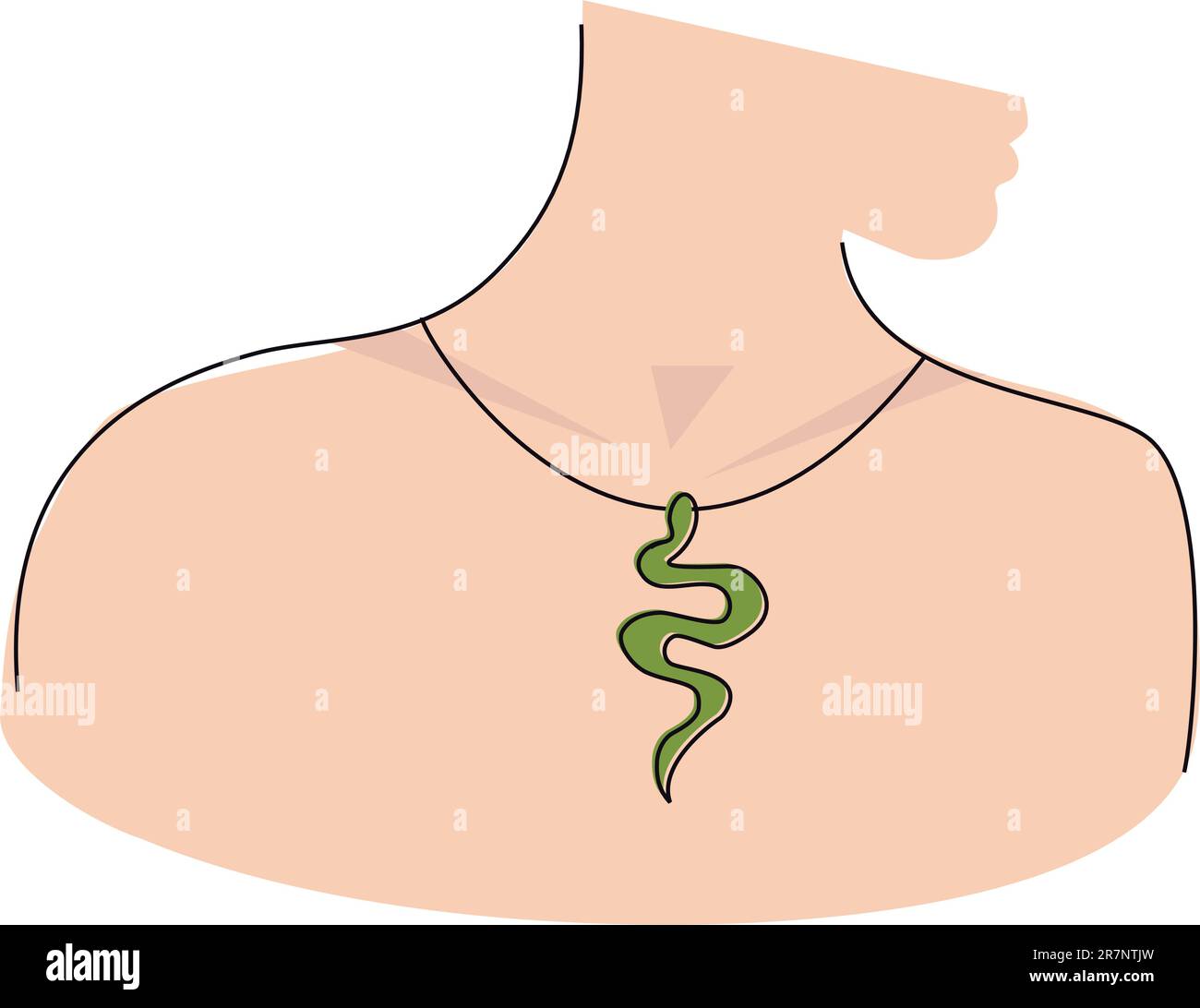 Woman Profile With Snake Pendant Stock Vector