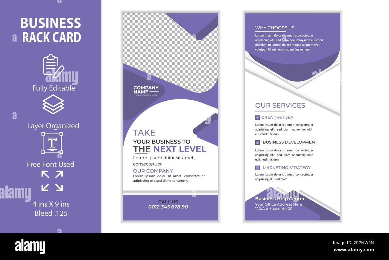 Rack Card Design for Corporate Business and Dl Flyer Stock Vector Image