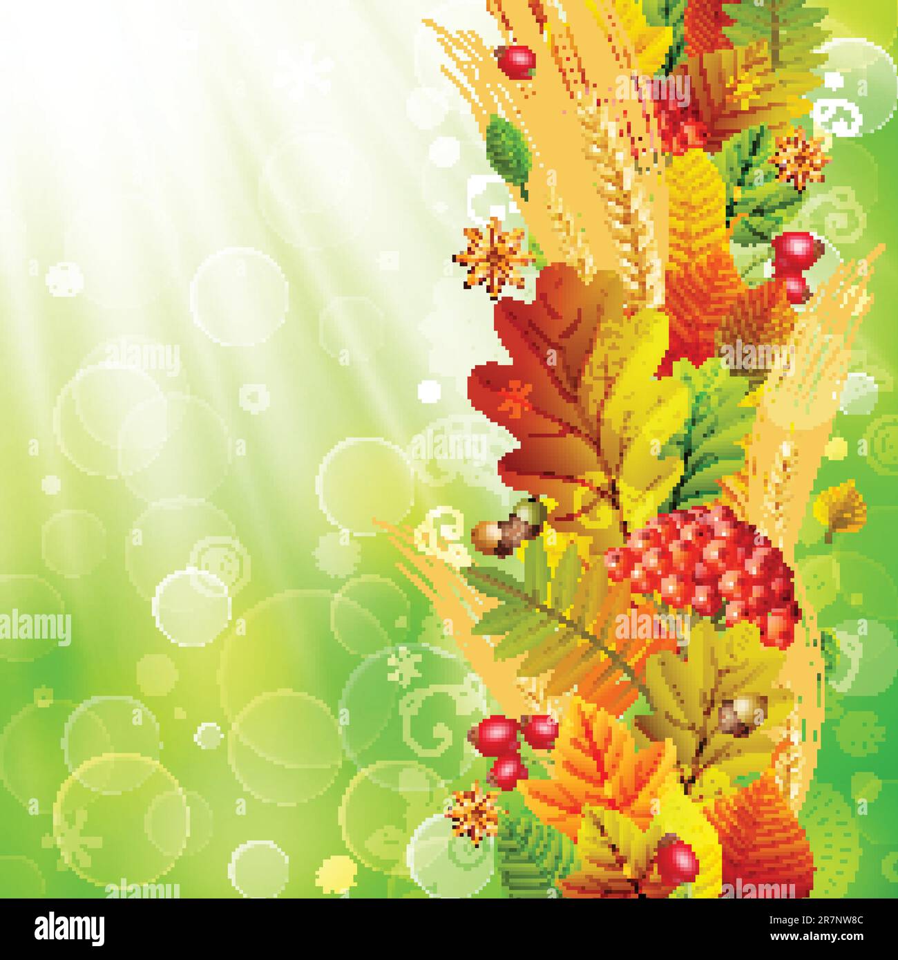 Autumn background with colorful leaves. Vector illustration Stock ...
