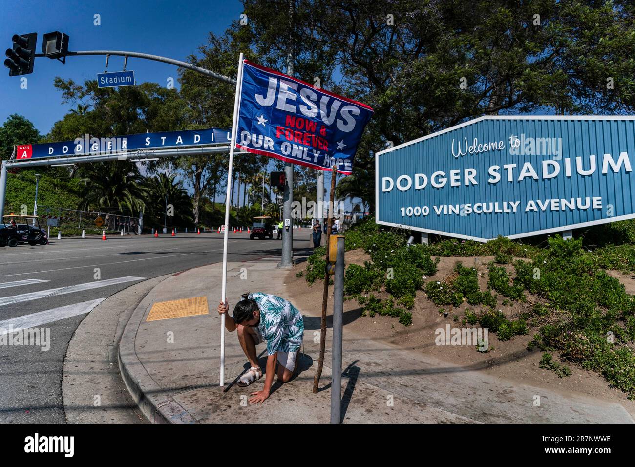 Pride Night Protesters Shut Down Main Gate at Dodger Stadium