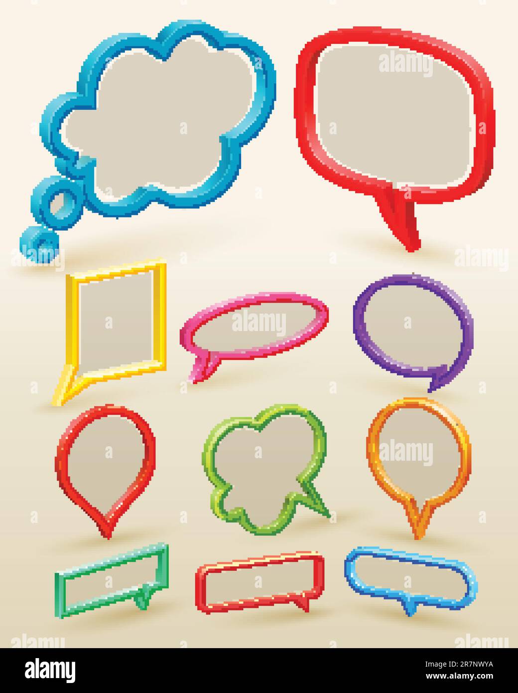 Set of colorful bubbles for speech. Vector illustration Stock Vector ...