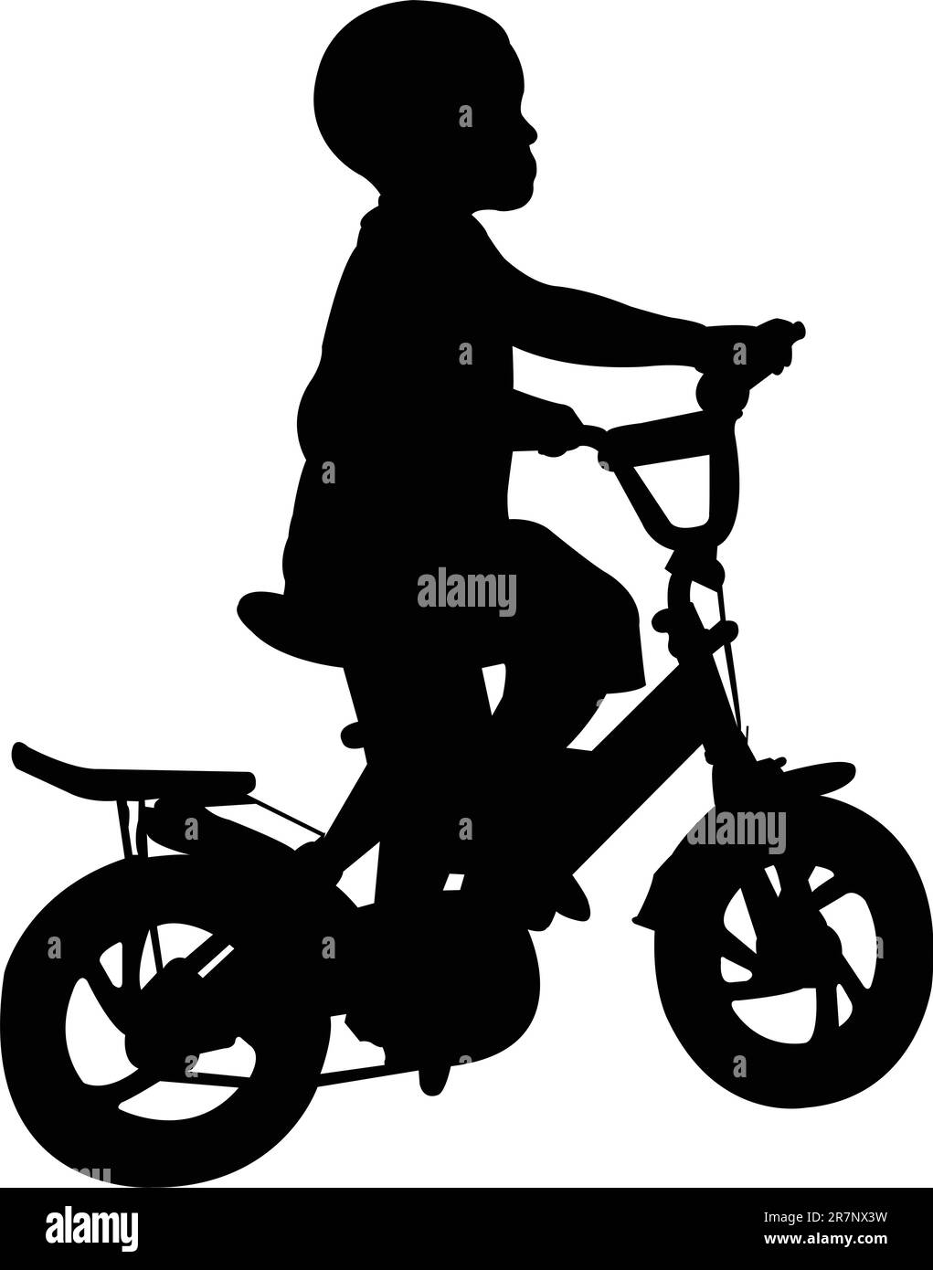 boy riding bicycle - vector Stock Vector