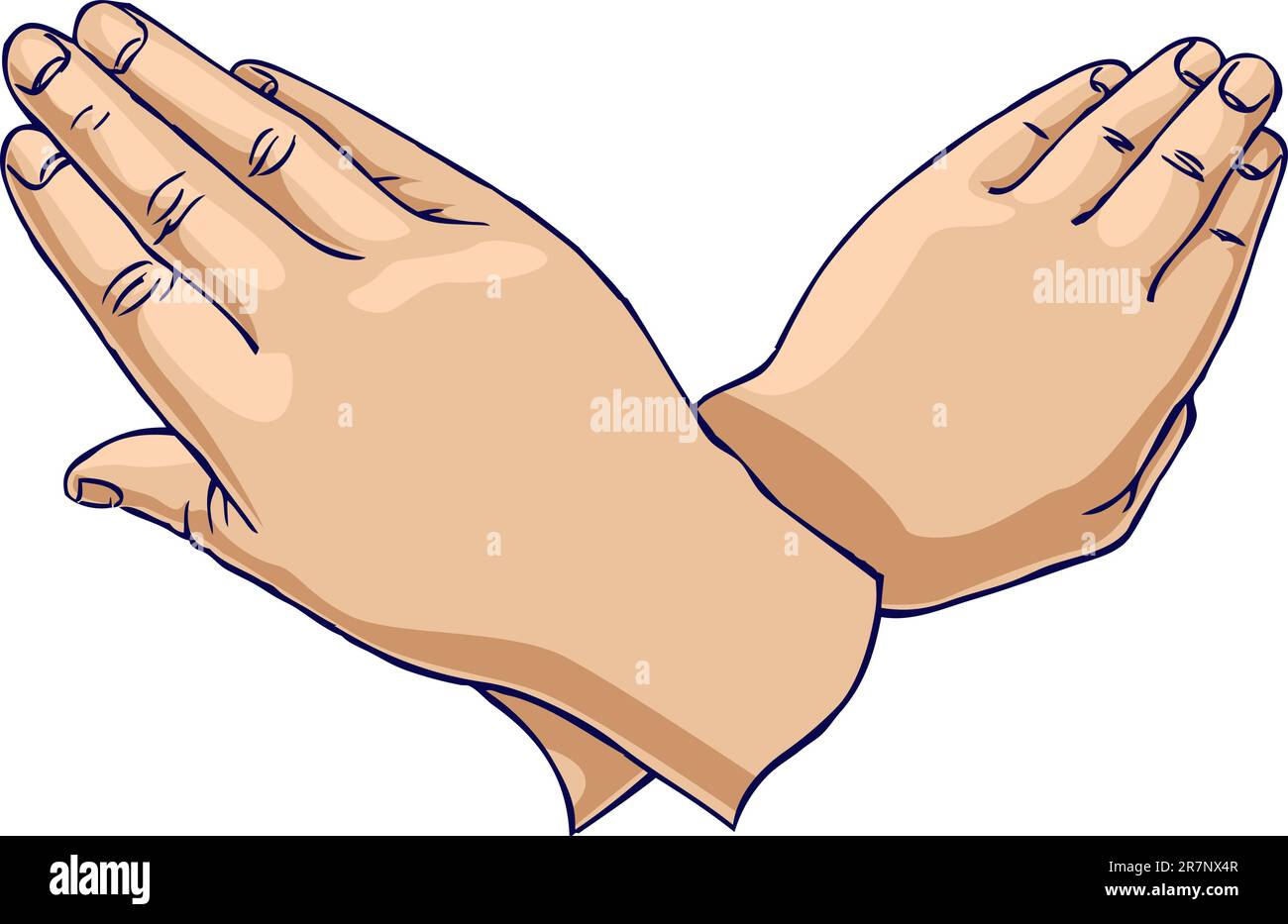 Hands crossed in a downward fashion. Used in aircraft taxiing to cease activity. Stock Vector