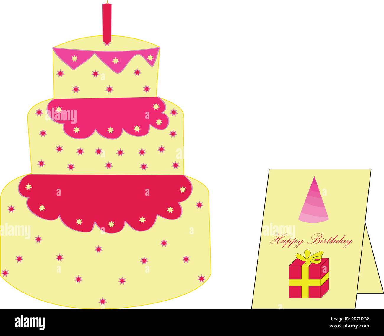 illustration of birthday cake - vector Stock Vector