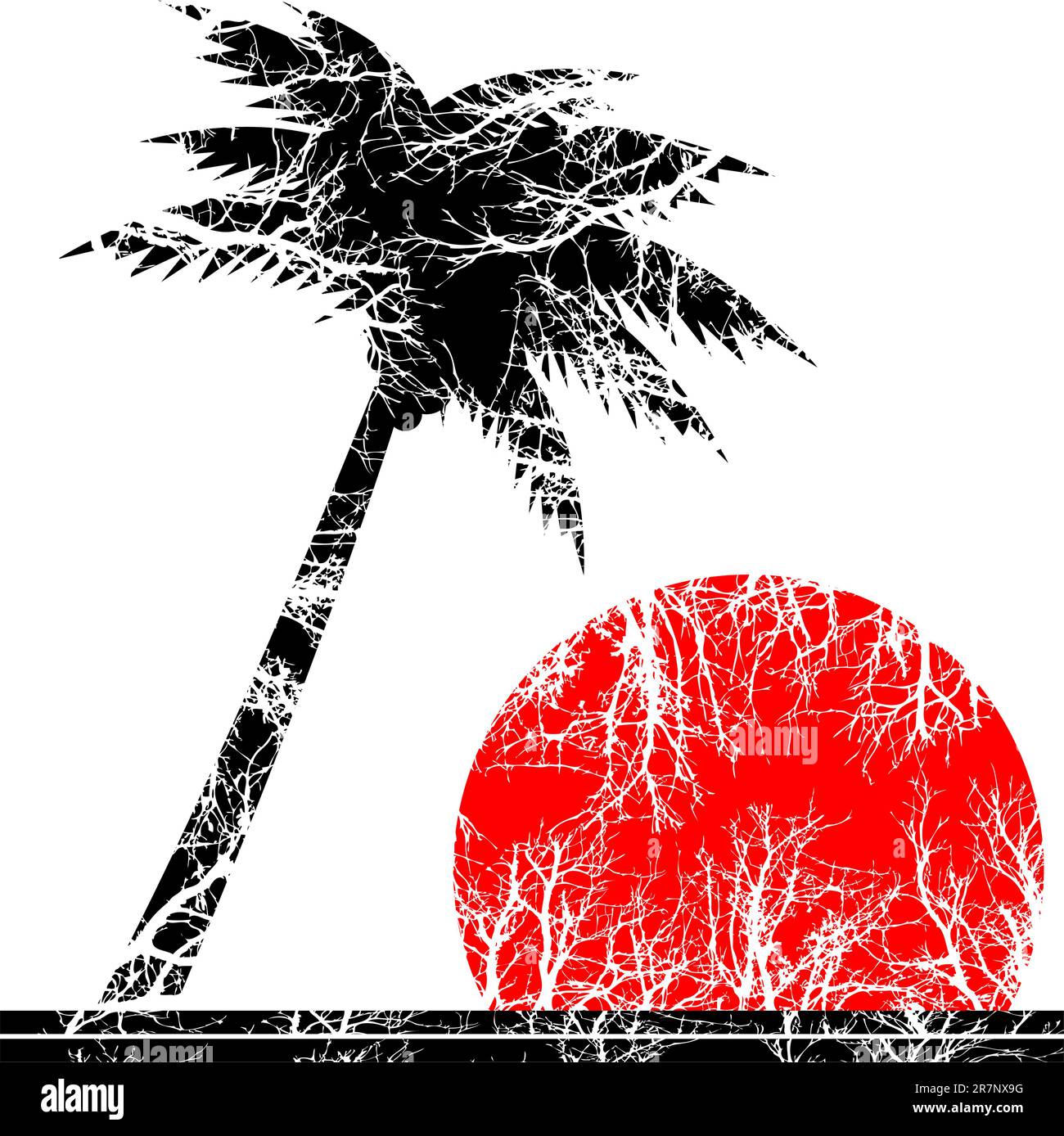 Beautiful palm tree silhouette Stock Vector Images - Alamy