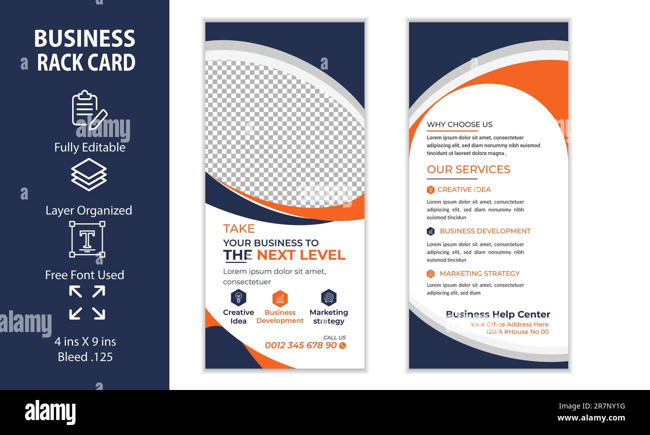 DL Flyer Rack Card Template Design for Professional Corporate Business