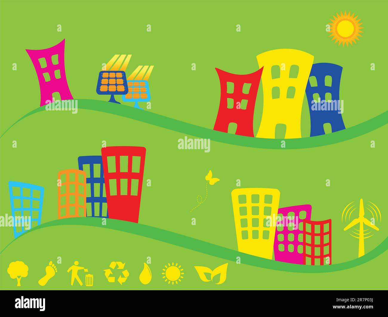 Green city using alternative energy sources Stock Vector Image & Art ...