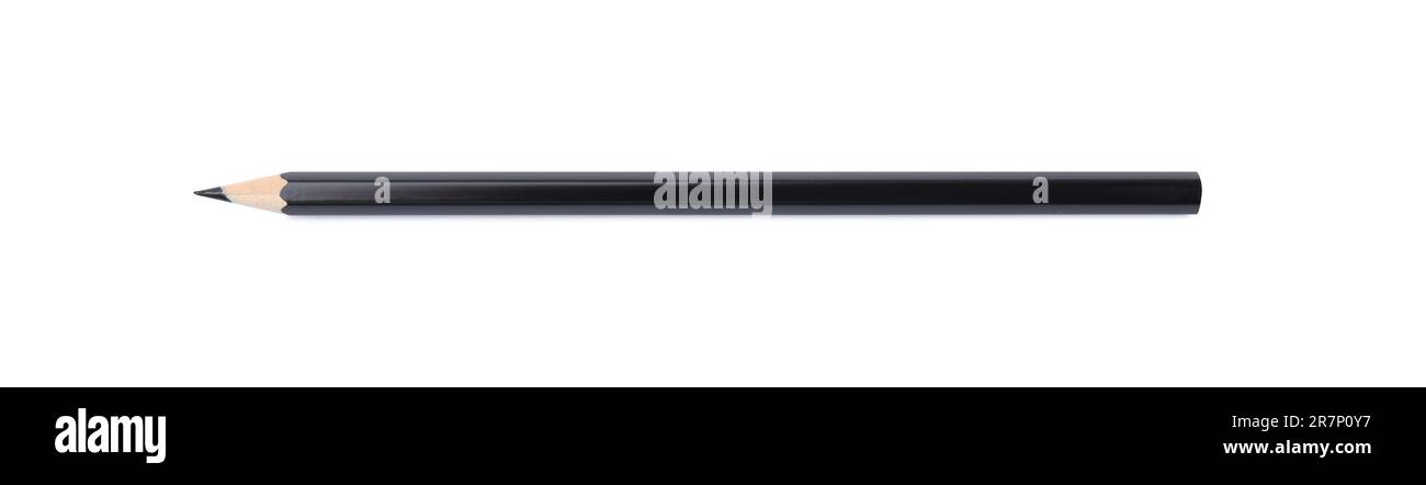 New black wooden pencil isolated on white Stock Photo - Alamy