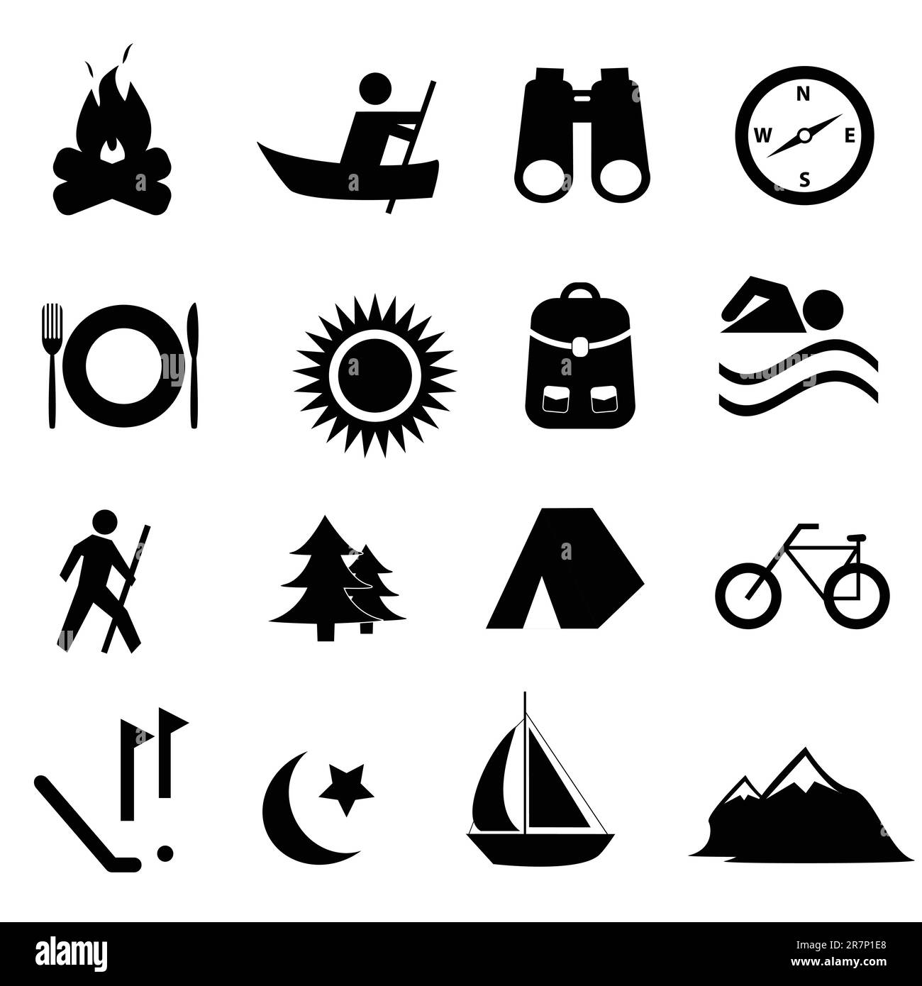 Leisure, sports and recreation icon set Stock Vector