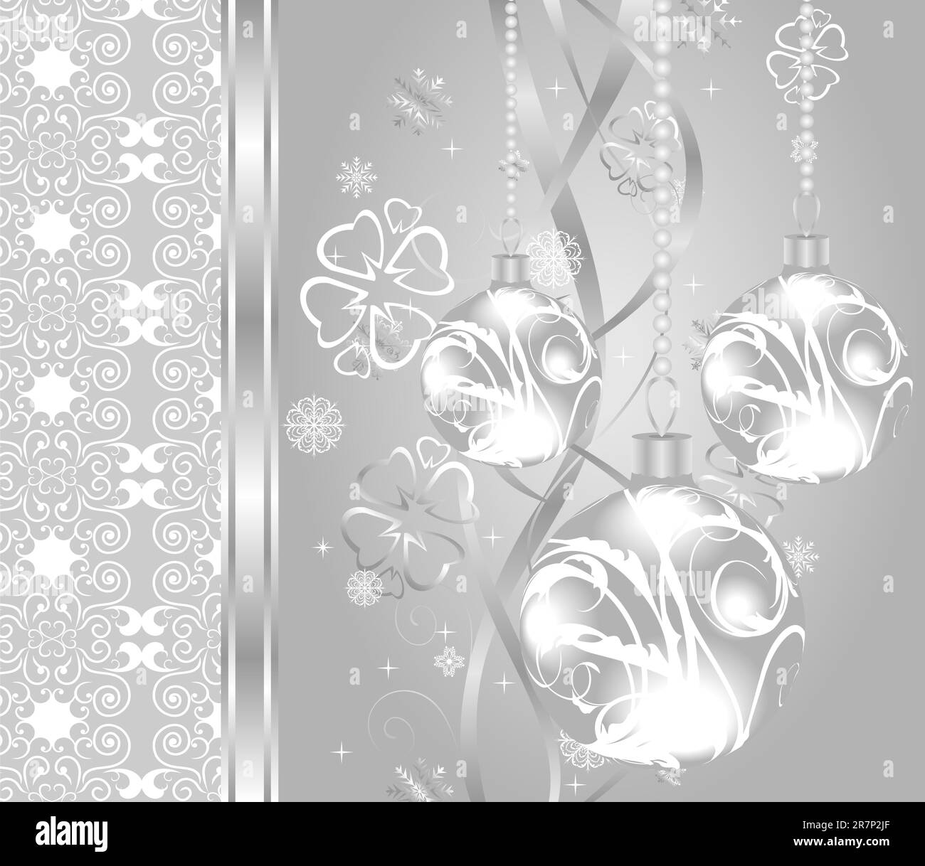 Illustration elegant christmas background with baubles vector Stock