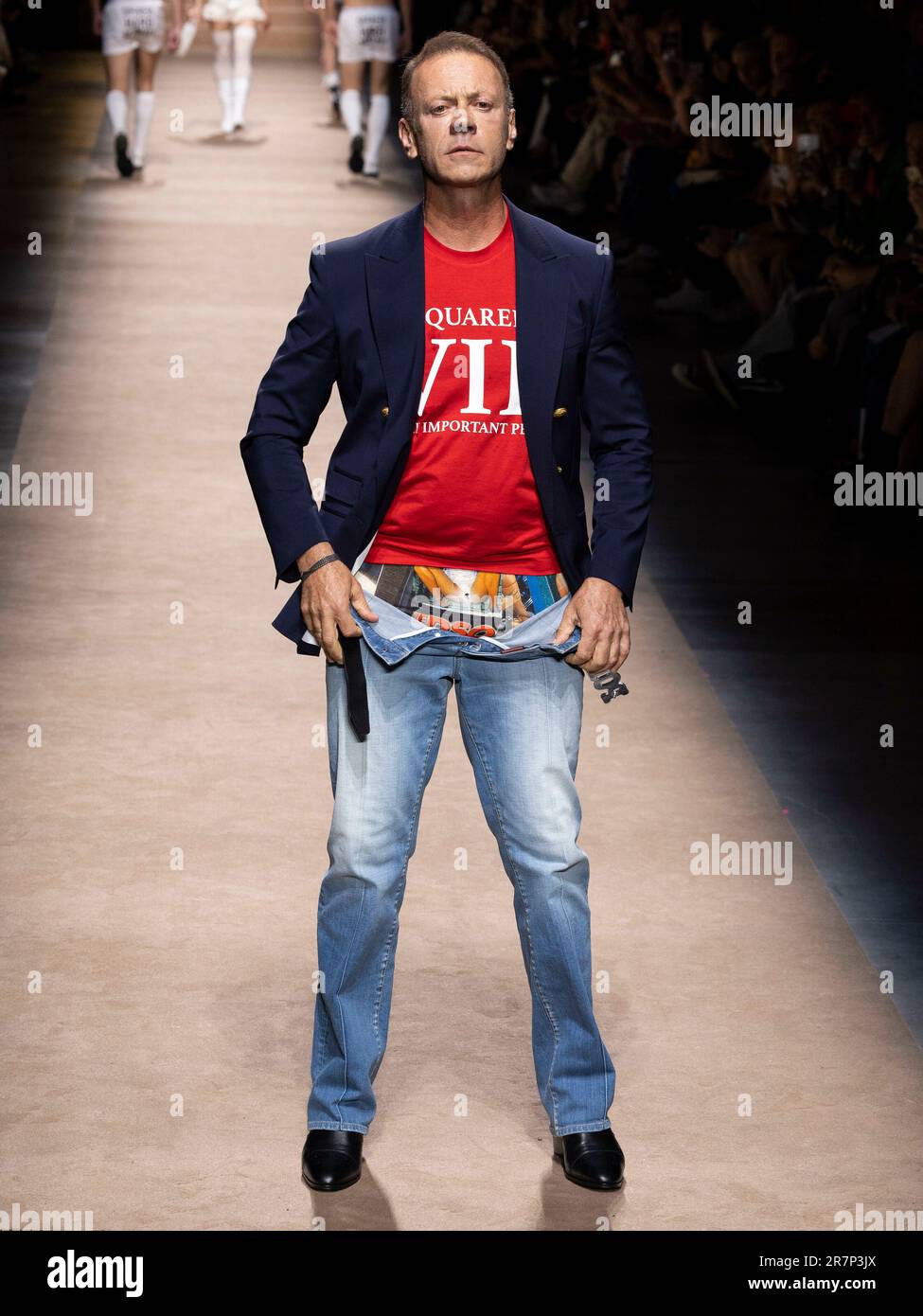 Rocco Siffredi at DSQUARED2 Spring Summer 2024 Runway during Milan ...